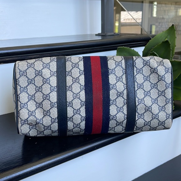 Gucci Vintage Monogram Boston Bag with Web Stripe - Picture 7 of 16